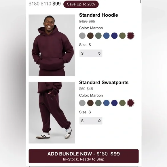 COMFRT  Maroon sweatset - Picture 2 of 8